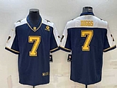 Men's Dallas Cowboys #7 Trevon Diggs Navy Gold Edition With 1960 Patch Limited Stitched Football Jersey,baseball caps,new era cap wholesale,wholesale hats